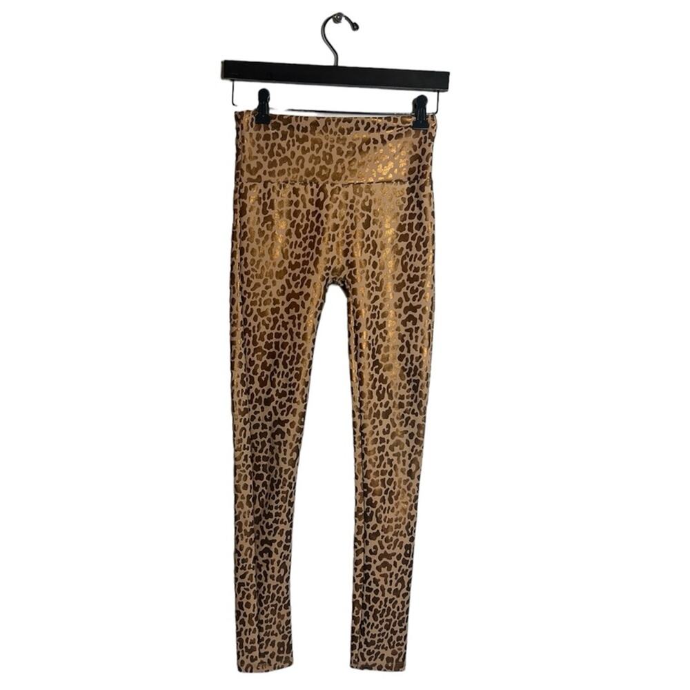 Funari New York‎ eco couture metallic leopard leggings Sz XS/S